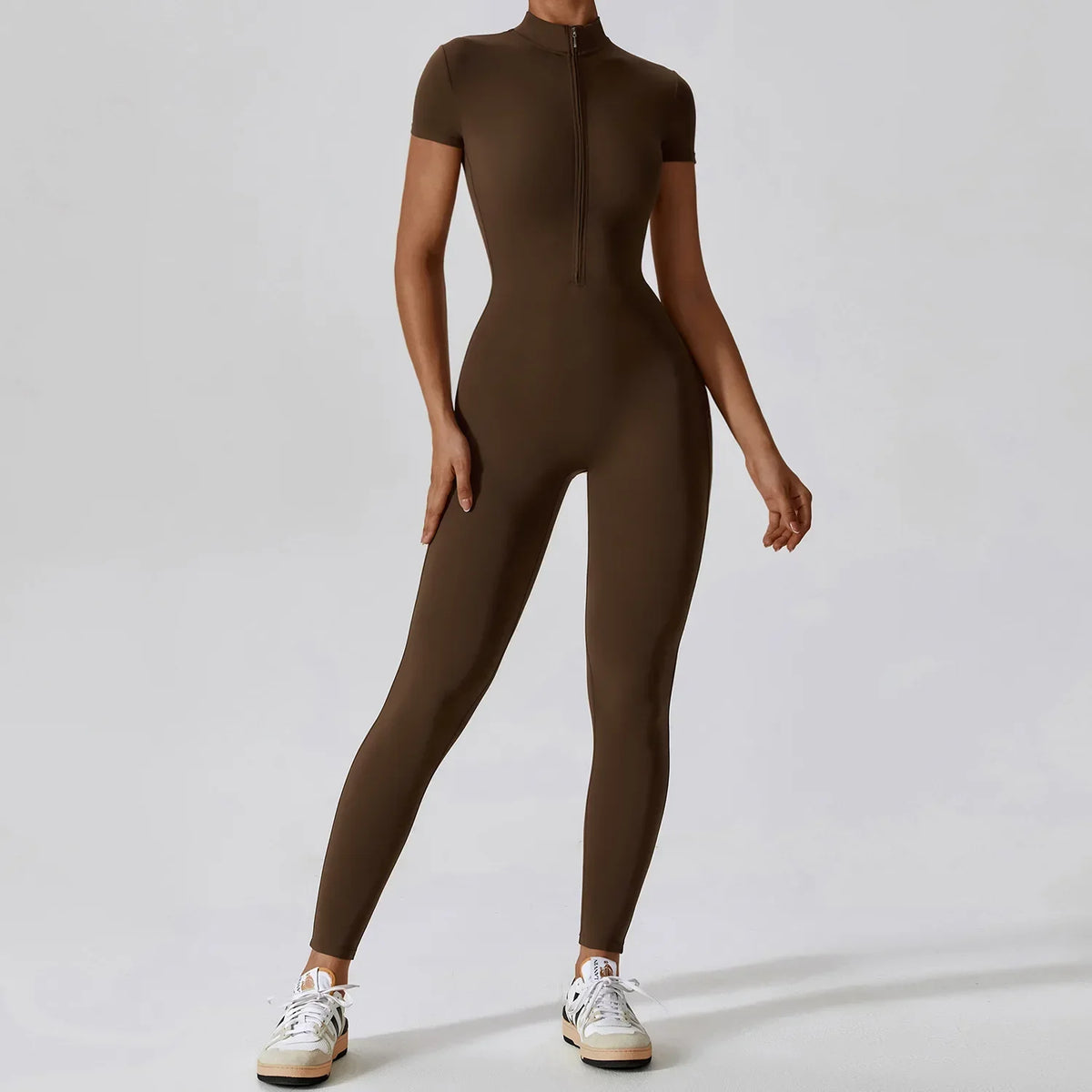 Yoga Jumpsuit Women Seamless Sports Zipper Jumpsuit Set Gym Long Sleeve Fitness Suit Elastic Gym Workout Bodysuit Athletic Wear - Kimlud