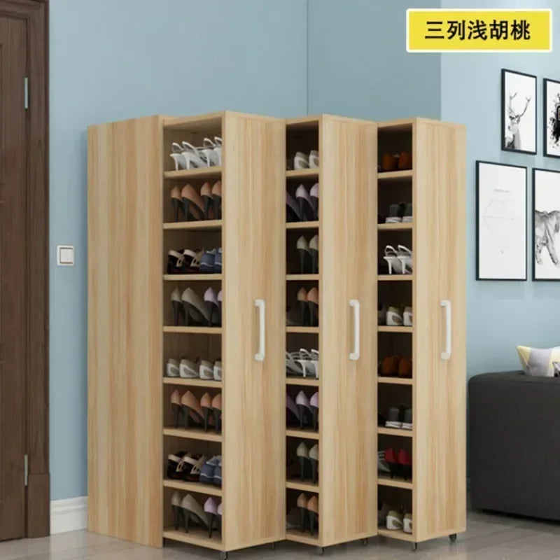 Sliding dustproof shoe cabinet, large capacity wheeled side pull shoe rack storage drawer type seam storage cabinet at home entr - Kimlud