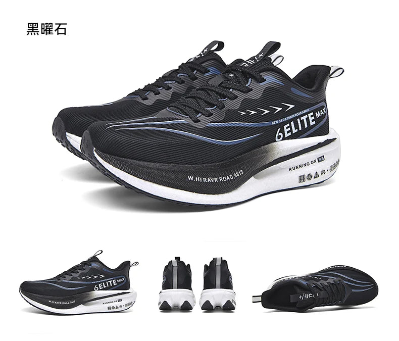 Fluorescence Sports Running Shoes Men Marathon Sneakers CarbonPlate Lightweight Breathable Comfortable Women Athletic Sneakers