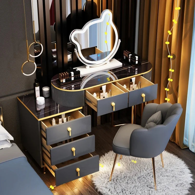 Modern Luxury Vanity Table Storage European Big Study Corner Women Organizer Dressing Table Girl Penteadeira Chinese Furniture