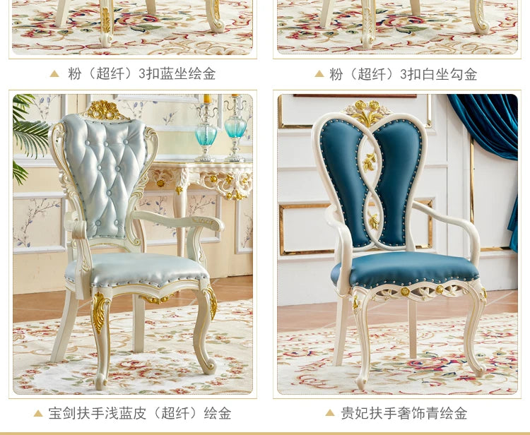 European Solid Wood Dining Chair Princess Lazy Throne Luxury Lounge Chair Fashion Butterfly Ergonomic Muebles Entrance Furniture - Kimlud