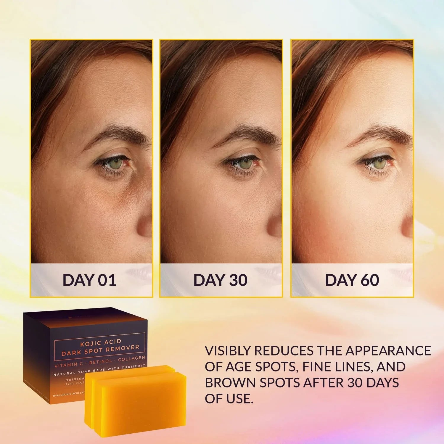 Kojic Acid Dark Spot Remover Whitening Soap Handmade Skin Care Deep Cleaning Moisturizing Cleansing Essential Soap...
