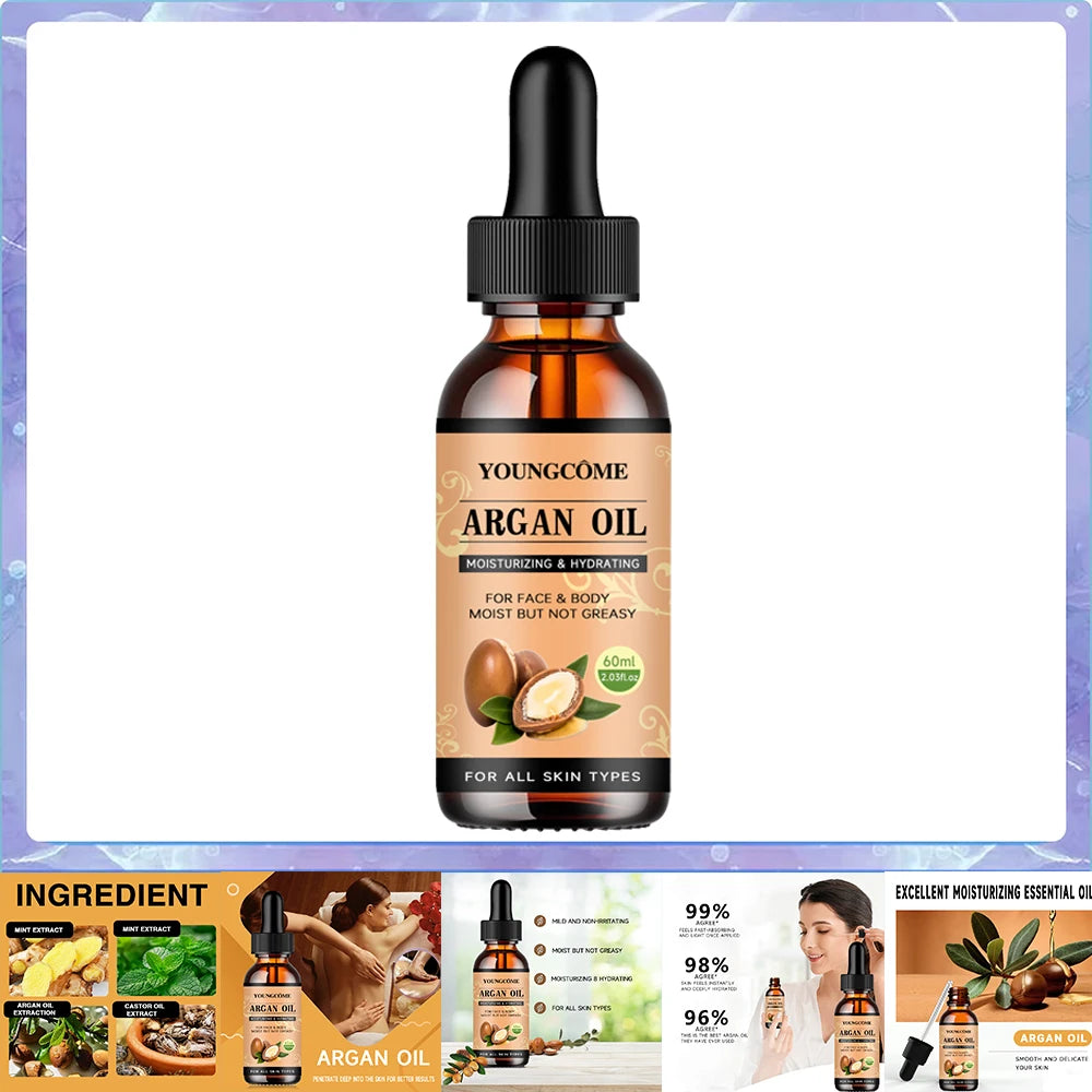 Moroccan Argan Oil Hair Serum Lightweight Hair Oil Mist For Split Ends, Frizzy Hair And Flyaways, Hair Oil Repair- Gloss Shine - Kimlud