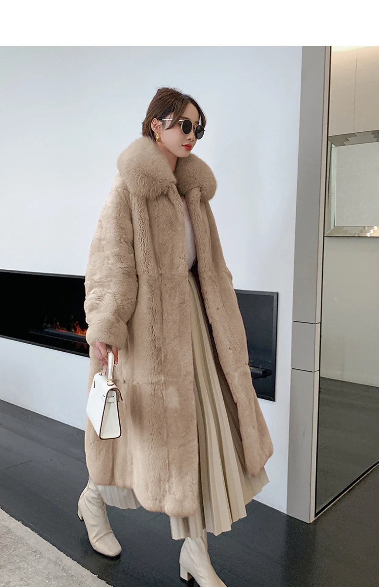 5XL Oversized Autumn Winter Faux Fur Coat Women Loose Long Plush Jackets Thick Warm OverCoat Female Large Fur Collar Parka 2023