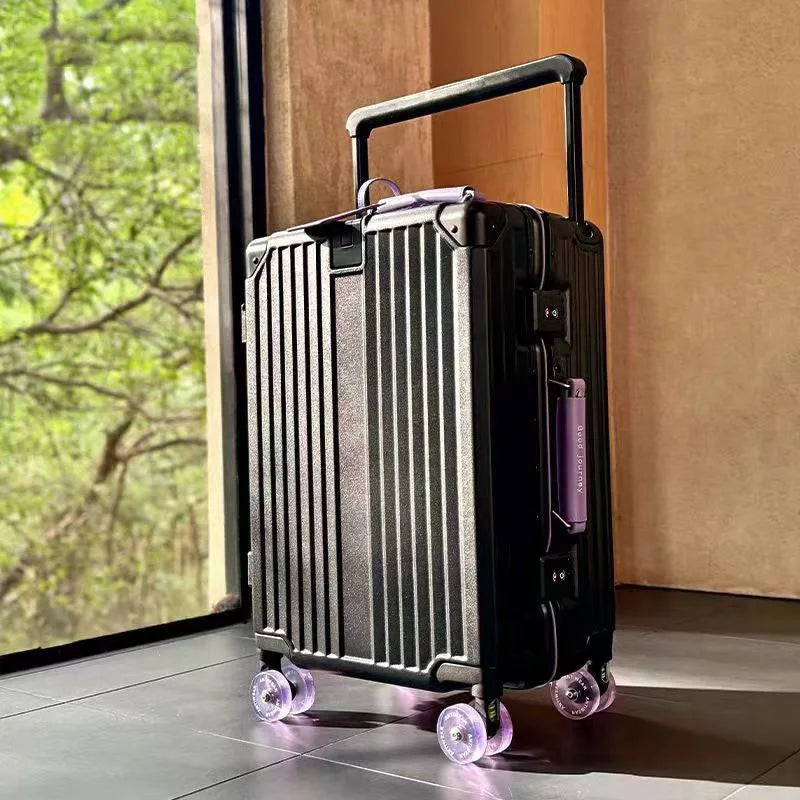 20/24/26/28 Inch Fashion Wide Handle Travel Suitcase Luggage with Cup Holder Suitcase Trip Cabin TSA Customs Lock Trolley Case