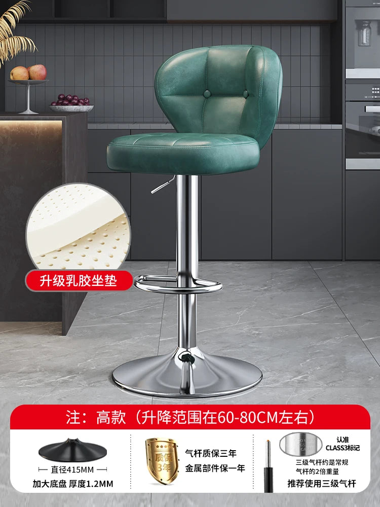 Leather Luxury Designer Bar Stools Minimalist Nordic Counter Gaming Bar Chairs With Back Comfortable Cadeira Trendy Furniture - Kimlud