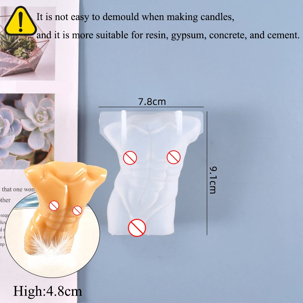 3D Body Silicone Candle Mold DIY Creative Men Women Human Plaster Epoxy Resin Aromath Soap Molds Art Craft Home Decoration