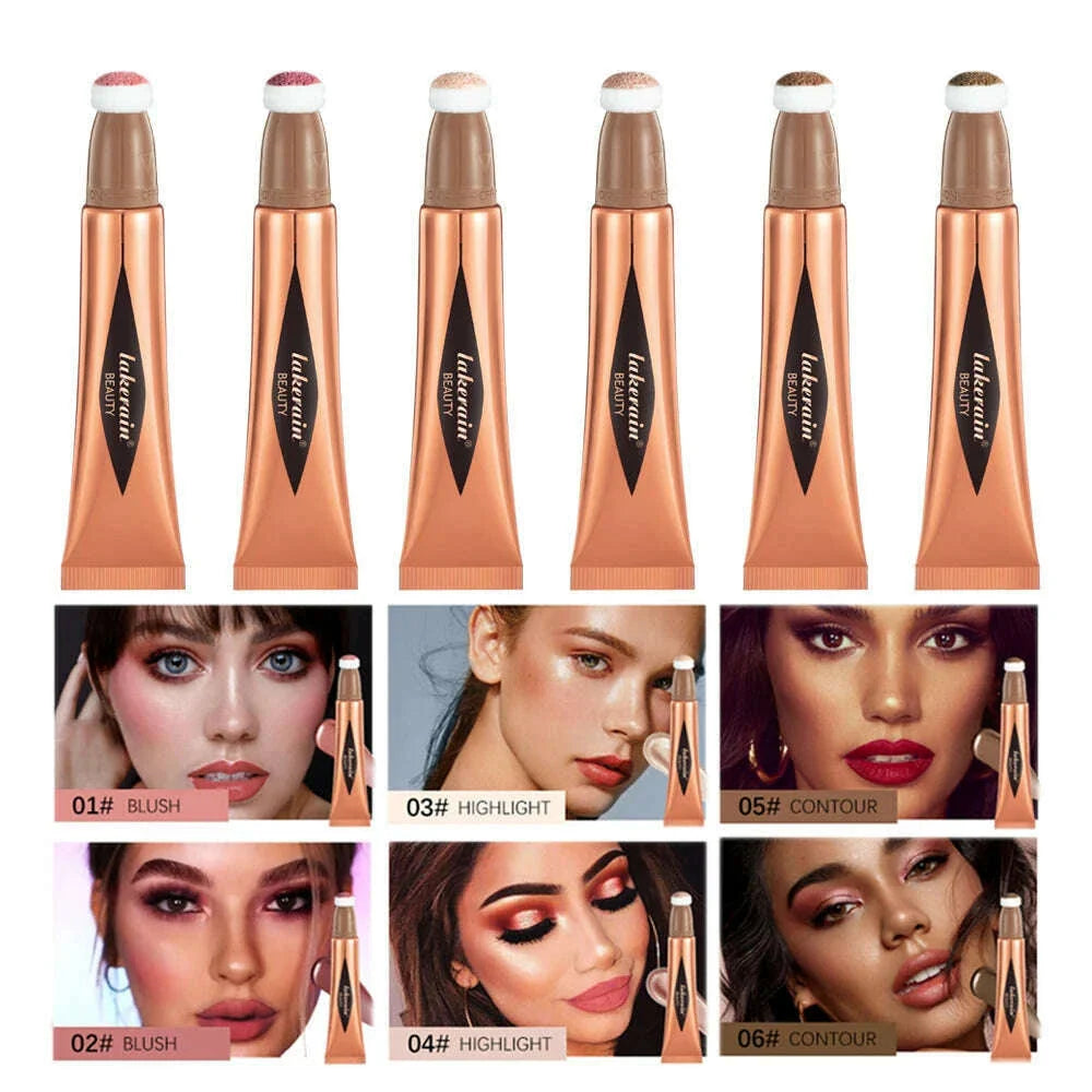 Multi-color Air Cushion Blush Highlight Contour Stick Long-lasting Easy Color Development Color Combination For Korea Makeup