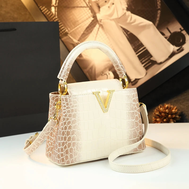 2025 New Crocodile Pattern Leather Women Handbags Luxury Fashion Small Shoulder Messenger Bag Portable Crossbody Shell...