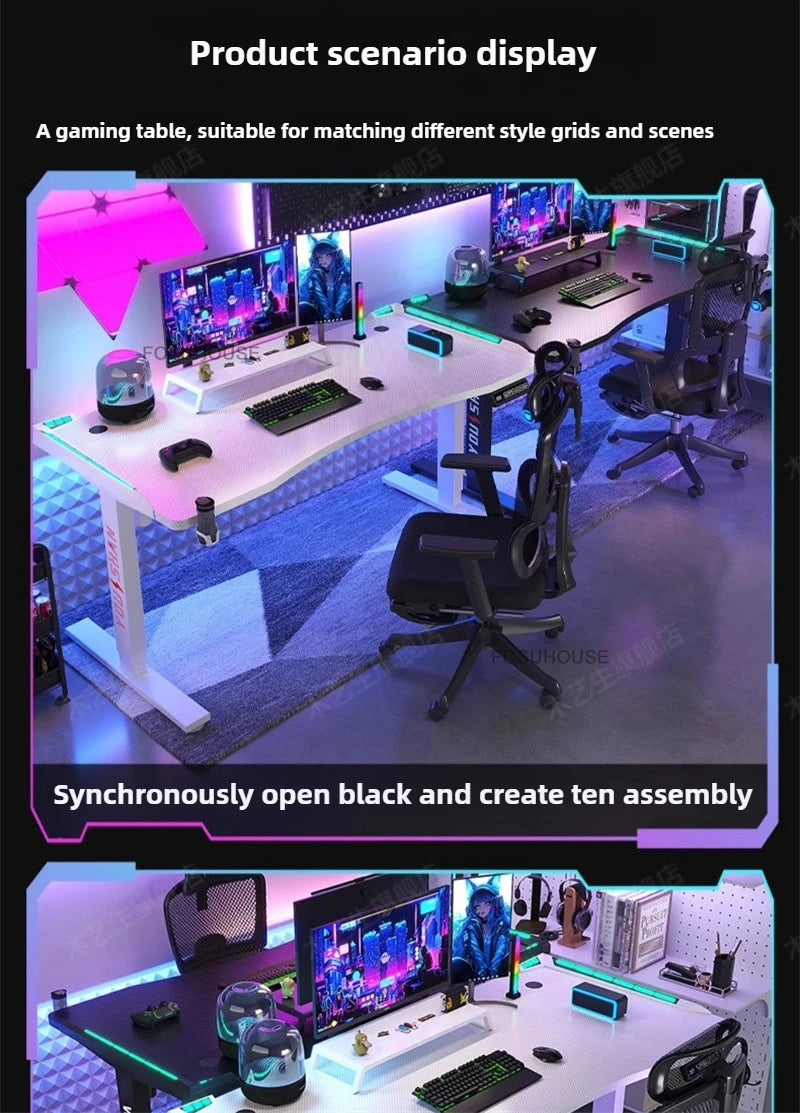 Electric Lifting Computer Desks for Bedroom E-sports Gaming Desk Minimalist Lifting Computer Table Household Student Study Desk