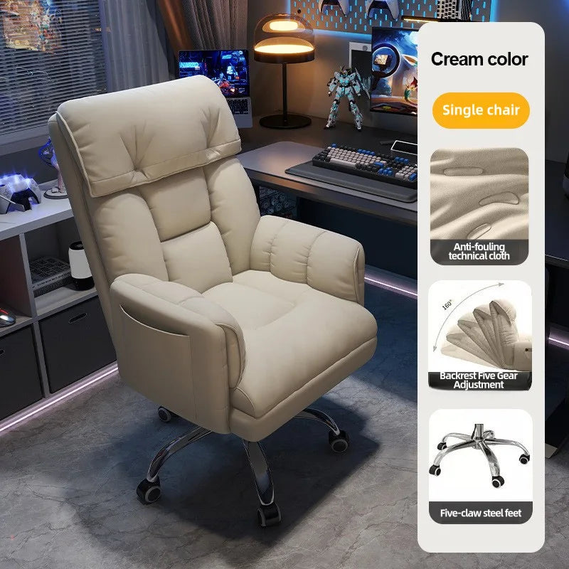 Ergonomic Computer Chair Home Office Recliner Sofa Boy Comfortable Sedentary Gaming Chair with Retractable Footrest For Relaxing - Kimlud