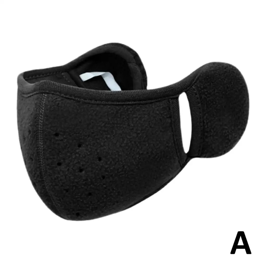 Winter Fleece Earmuffs with Windproof Mouth Cover Unisex Warm Ear Warmer Breathable Face Mask for Outdoor Activities