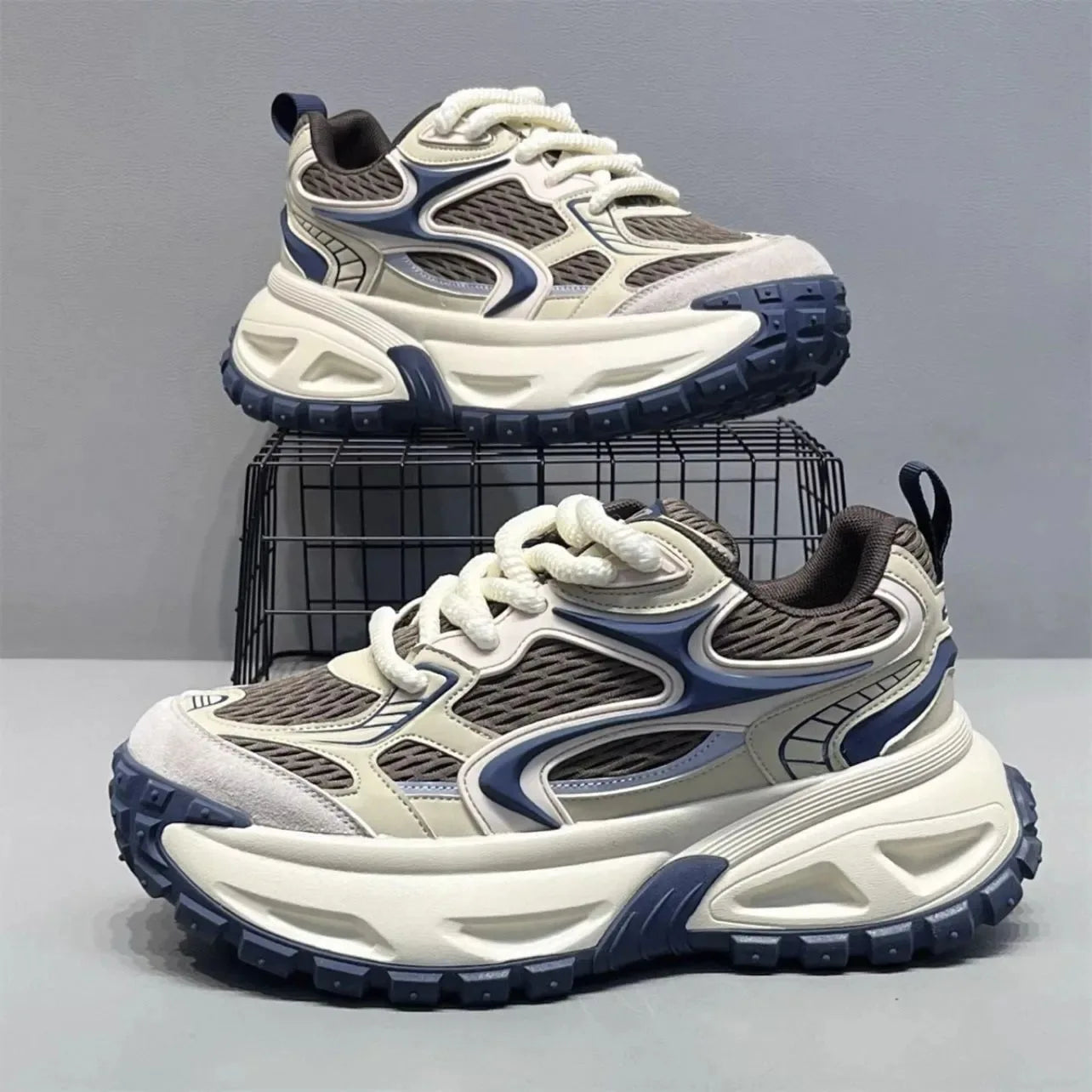 Casual Style Breathable Sporty Men's Shoes Thick Bottom Versatile High-End Lightweight Fashionable Dad Shoes Comfortable Wear - Kimlud