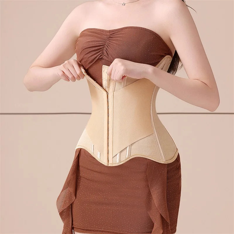 MiiOW U-shaped Waist Trainer Corset Women Buttoned Shapers Breast Lifted Waist Trainer Steel Bone Slimming Women's Shapewear - Kimlud
