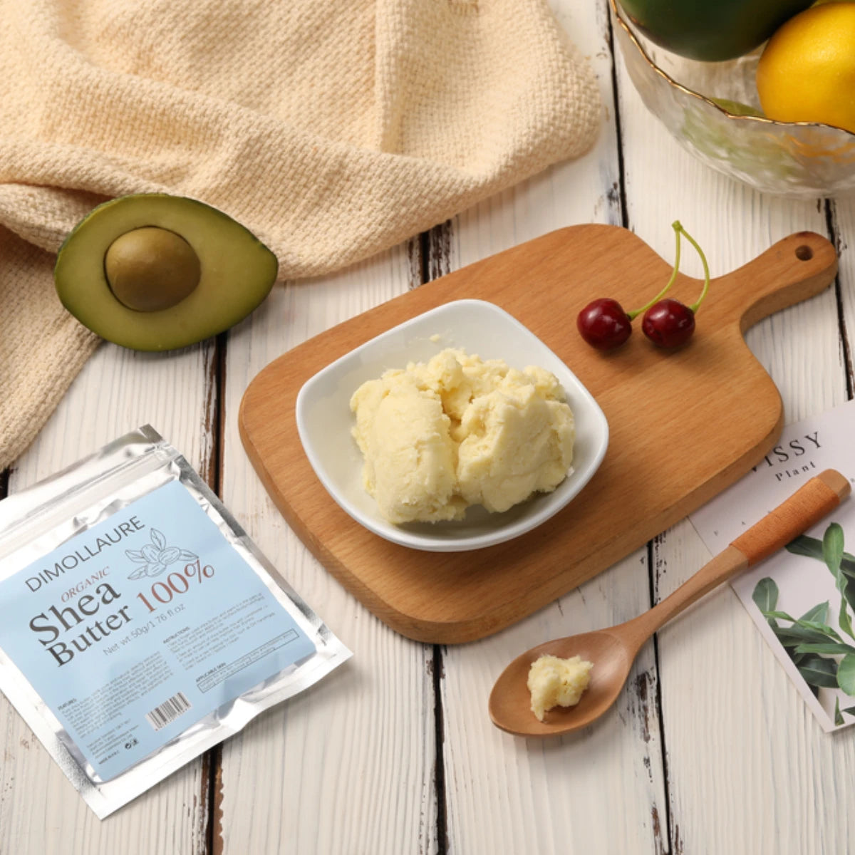 Dimollaure 50g Natural Organic Unrefined Shea Butter Oil Skin Care Body Oil Moisturizing Nourishing Body Massage Cosmetics Oil