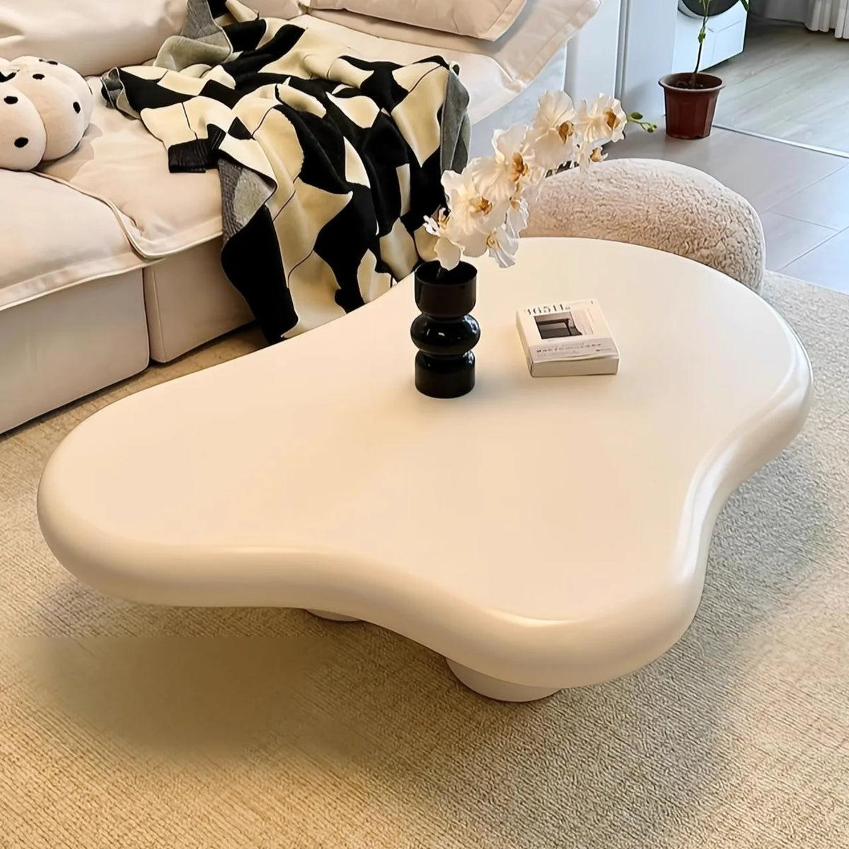 Nordic Clouds Coffee Table - Cream Modern Minimalist Tea Table for Living Room Furniture