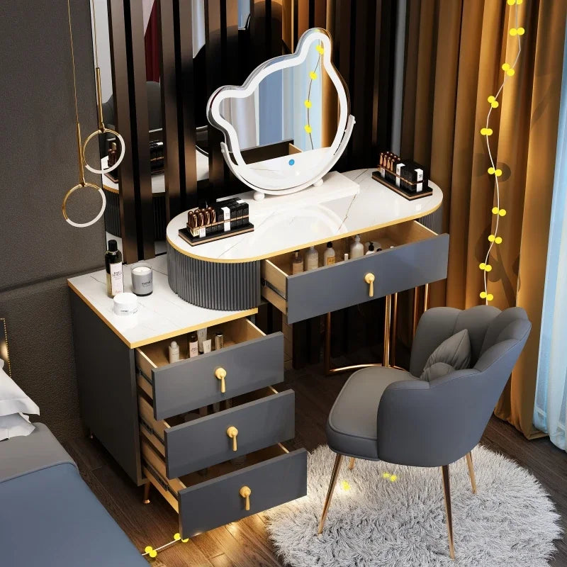 Modern Luxury Vanity Table Storage European Big Study Corner Women Organizer Dressing Table Girl Penteadeira Chinese Furniture