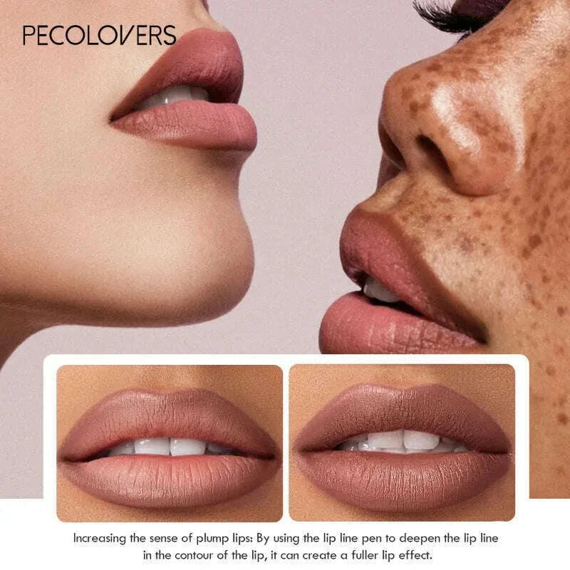 Nude Velvet Matte Lipstick Long Lasting Waterproof Color Rendering Non-stick Cup Lip Glaze Lips Liner Pencil Woman Cosmetics
