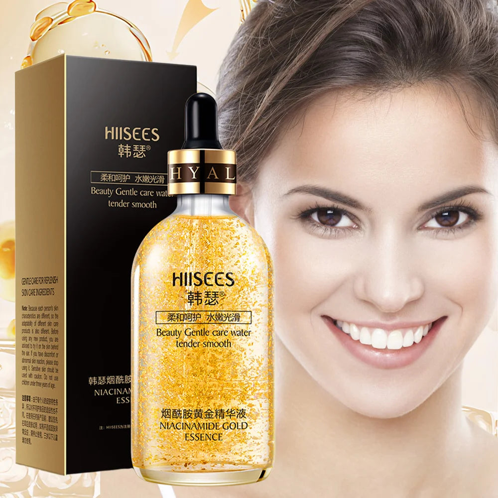 30/100ml 24k Gold Hyaluronic Acid Nicotinamide Face Serum Anti Aging Facial Lifting Collagen Essence Skin Care Whitening Serum