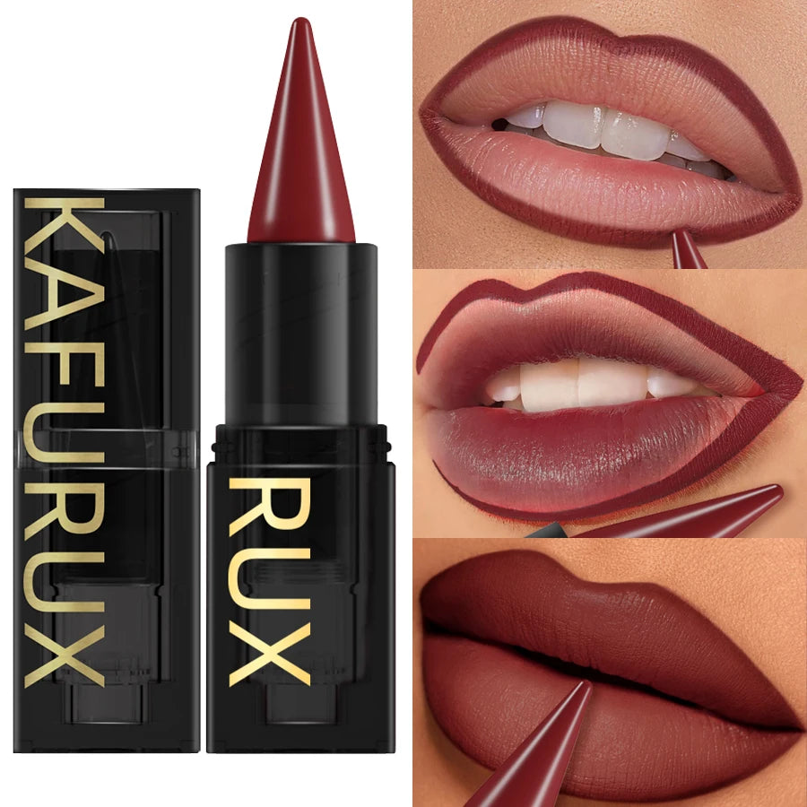 15-colors sexy red lipstick pen waterproof matte contour tint lipstick long lasting lip glaze brown lipliner pencil lip makeup