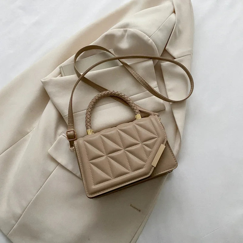 2024 New Fashion Shoulder Bag Plaid PU Leather Ladies Handbags Designer Crossbody Bags For Women - Kimlud