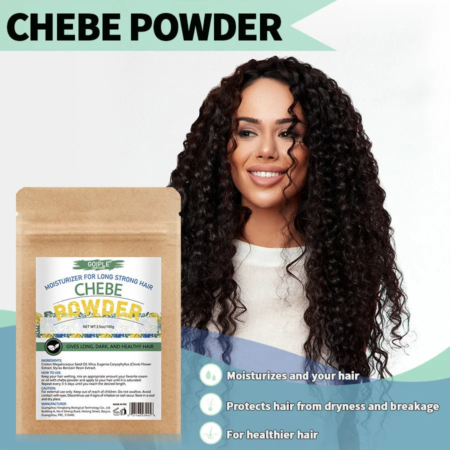 GOIPLE Chebe Powder-Contains Natural Ingredients Promotes Strong and Healthy Hair Strengthens & Thickens Formulated for Dry Hair