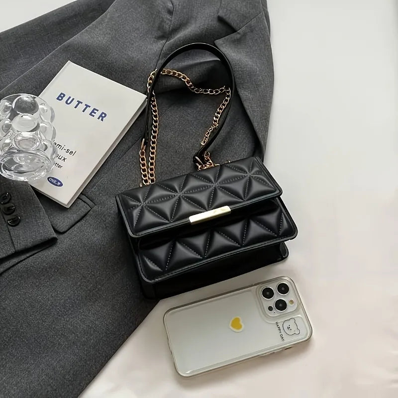 Fashion Chain Women'S Shoulder Bag, Chic Small Square Bag for Women, Luxury Quilted Handbag for Daily Travel, Shopping, Parties. - Kimlud