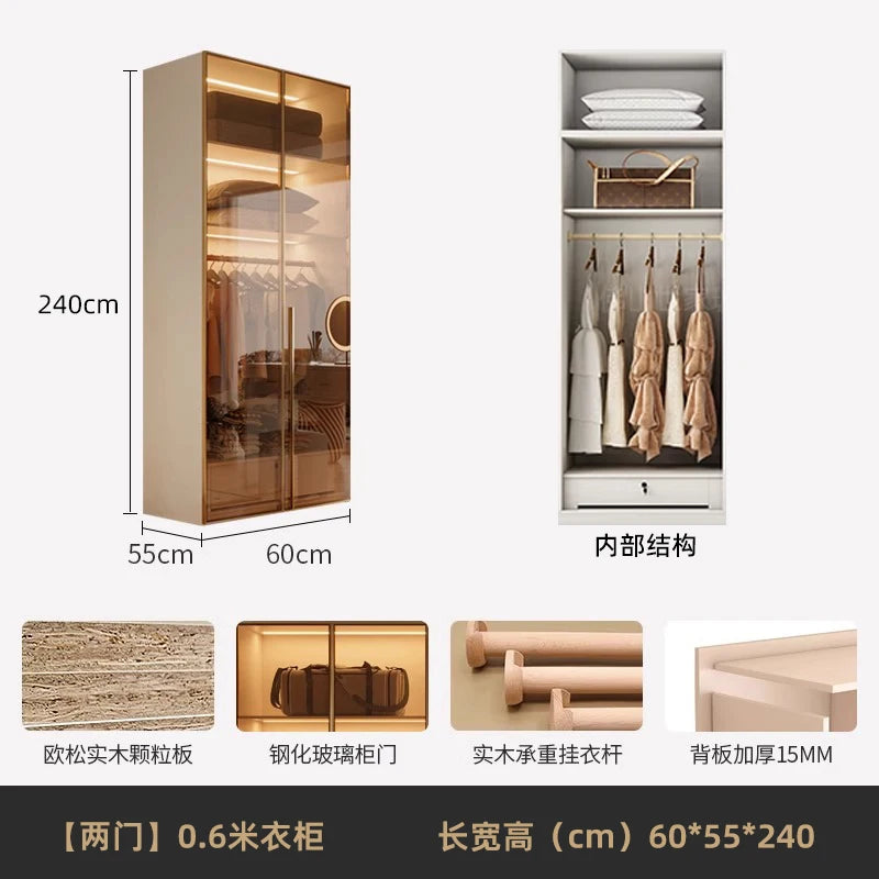 Fabric Open Closet Display Wooden Minimalist Modern Wardrobe Jewelry Cube Modular Wearable Storage Guarda Roupa Salon Furniture