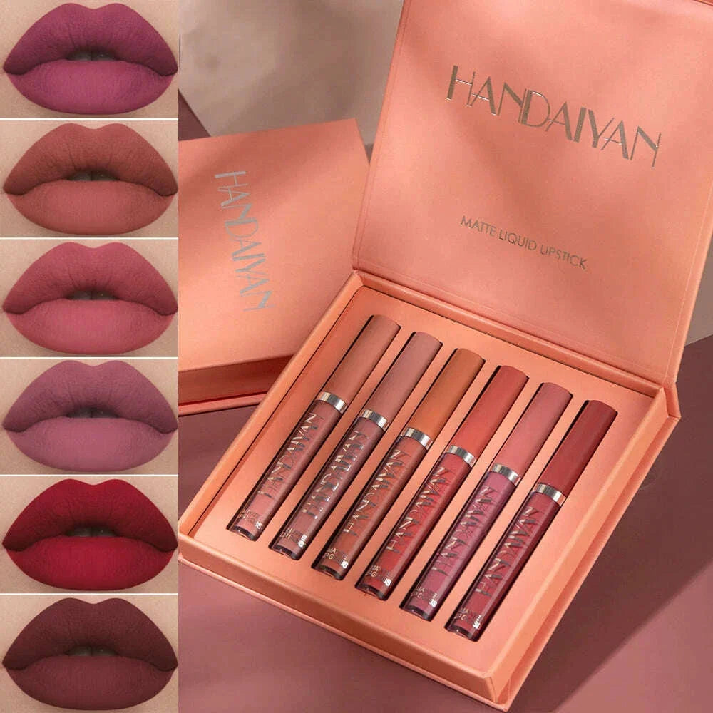 HANDAIYAN Matte Liquid Lipstick Waterproof Lip Gloss Lip Glaze Set Lipgloss Makeup