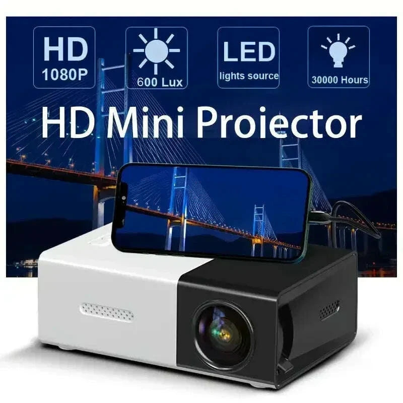 YG300 Home HD Mini Projector, suitable for outdoor camping movies, cinemas, and gaming experiences