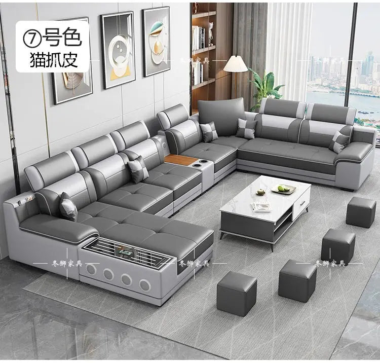 Fabric sofa modern simple living room combination large and small apartment furniture cat scratching skin leave-in technology cl