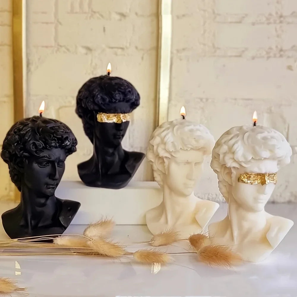 David Shape Silicone Scented Candle Mold DIY 3D Portrait Resin Mould Human Body Gypsum Making Tool Craft Gifts Home Decor