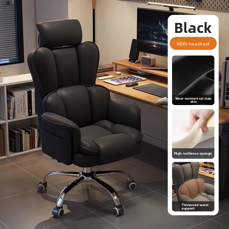 Computer Chair Home Bedroom, Office Chair Liftable, Desk, Chair, Comfortable Sedentary, E-sports, Leisure, Backrest...