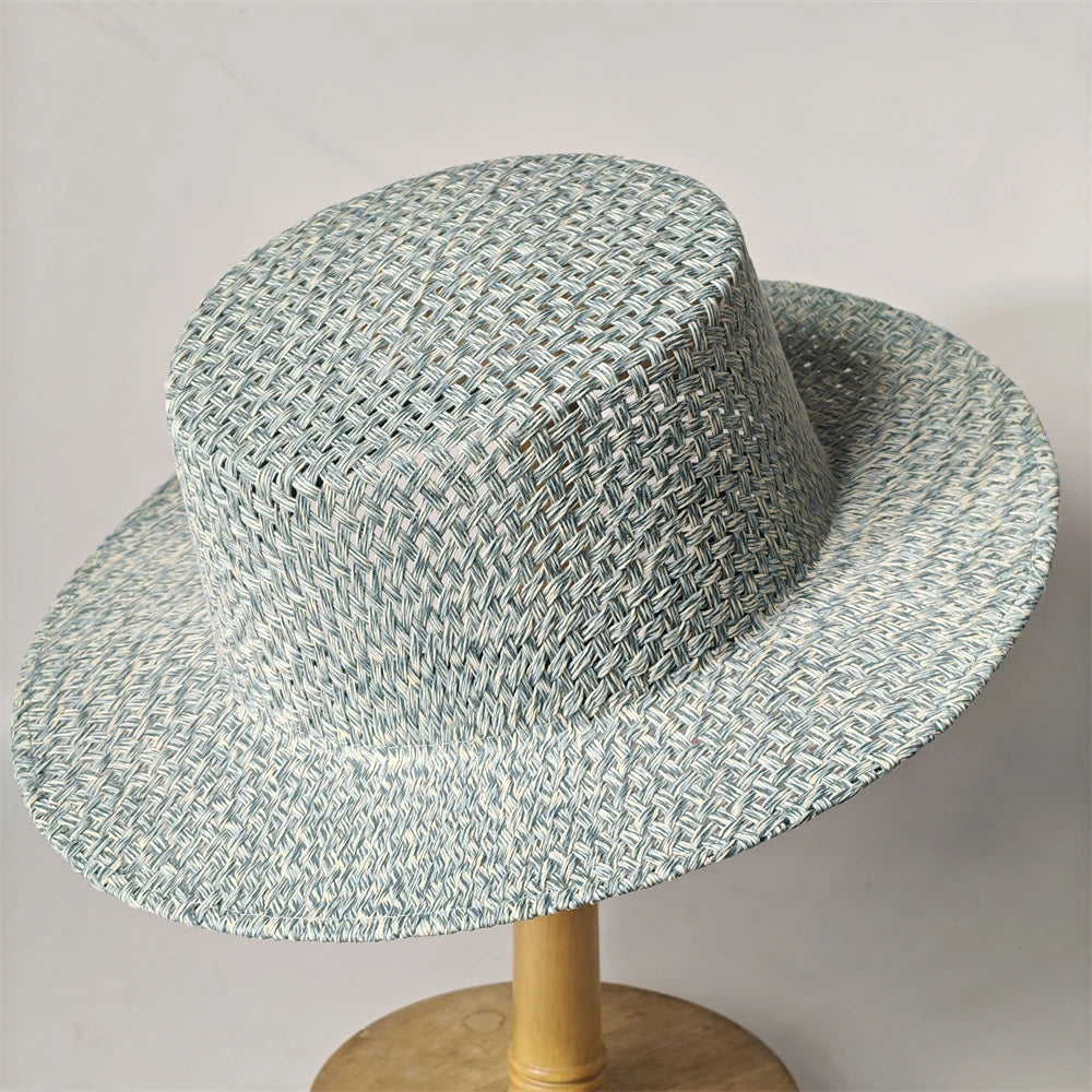 2026 New Hat Panama Straw Hat British Top Hat Men's and Women's Foldable Sun Shading Beach Hat Sun Protection hat