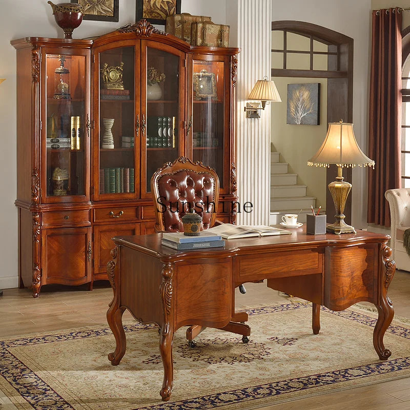 American solid wood four-door large bookcase large capacity shelf | Kimlud Mid Range Shelf