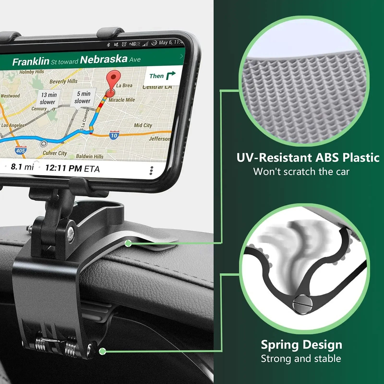 Universal Car Phone Holder Stand 360 Degree Rotation GPS Bracket Dashboard Clip Mount Car Mobile Phone Support in Car For iPhone