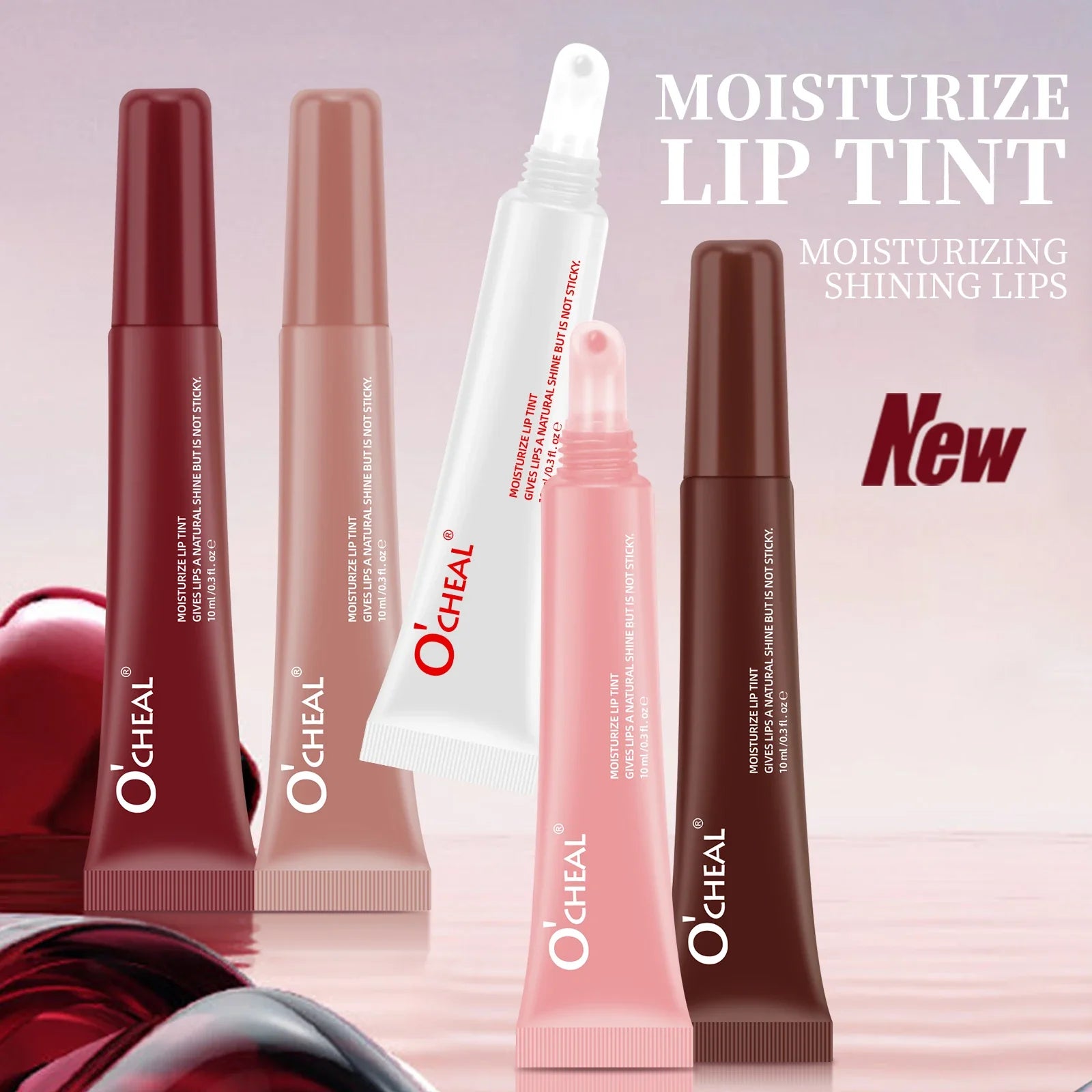 OCheal 5 colors Moisturizing Lip Mask Glaze Colored Lipstick Glass Colored Lip Gel Lip Balm Lipstick Lip Color Mouth Beauty