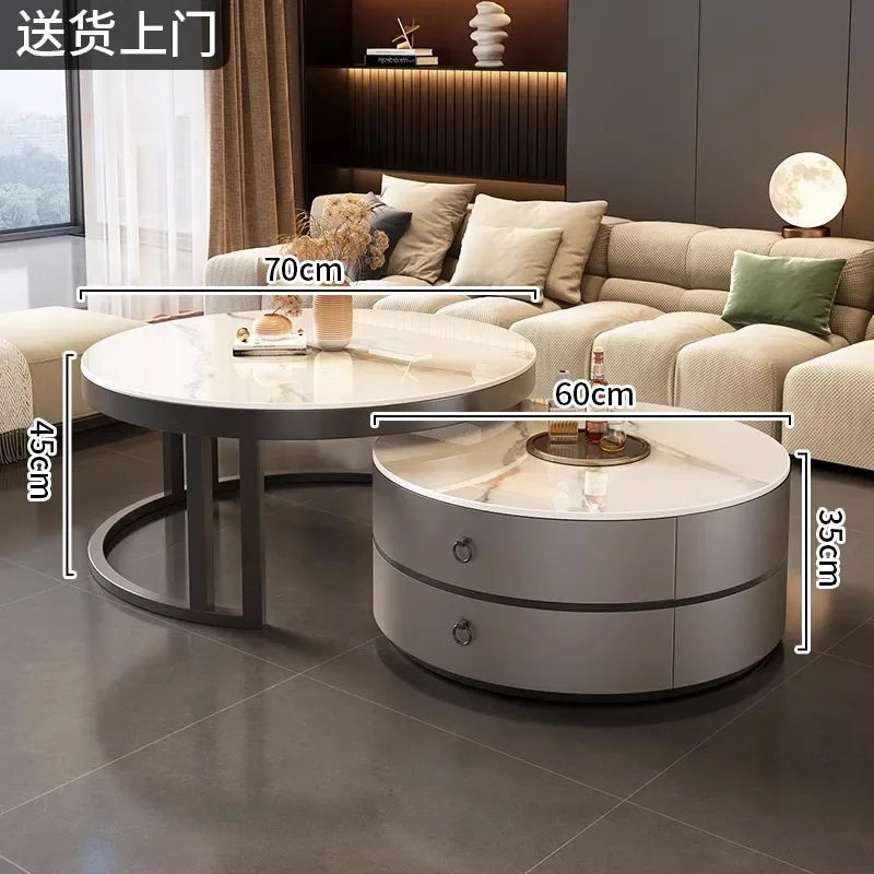 Glam Nordic Coffee Tables Round Simple Luxury Metal Coffee Tables Design Modern Muebles Para El Hogar Living Room...