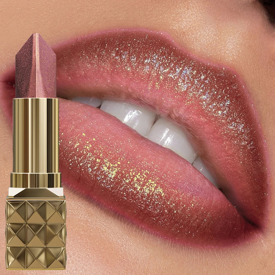 4 Color Glitter Two Tone Lipstick Matte Pearlescent Lip Tint,Shiny Metallic Lip Senior Lip Korean Makeup Gifts Lip Gloss...