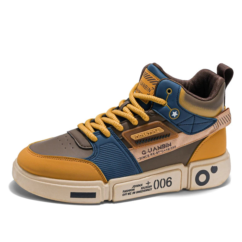 Sneakers Men Casual High Top Board Shoes Vulcanized Shoes Male Walking Sport Shoes Outdoor Sneakers Male Soft Sole Walking Shoes