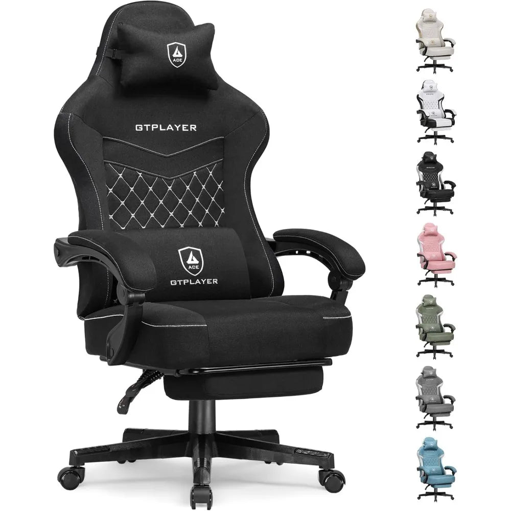 GTPLAYER Gaming Chair, Fabric Computer Office Chair with Pocket Spring Cushion, Ergonomic Office and Gaming, Video Gaming Chair - Kimlud