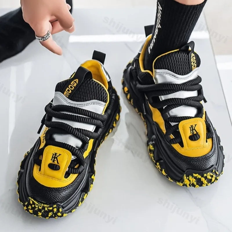 Fashion Trend Casual Low Top Non Slip Sport Shoes for Men 2025 Autumn New Mesh Breathable Comfortable Versatile Chunky sneakers