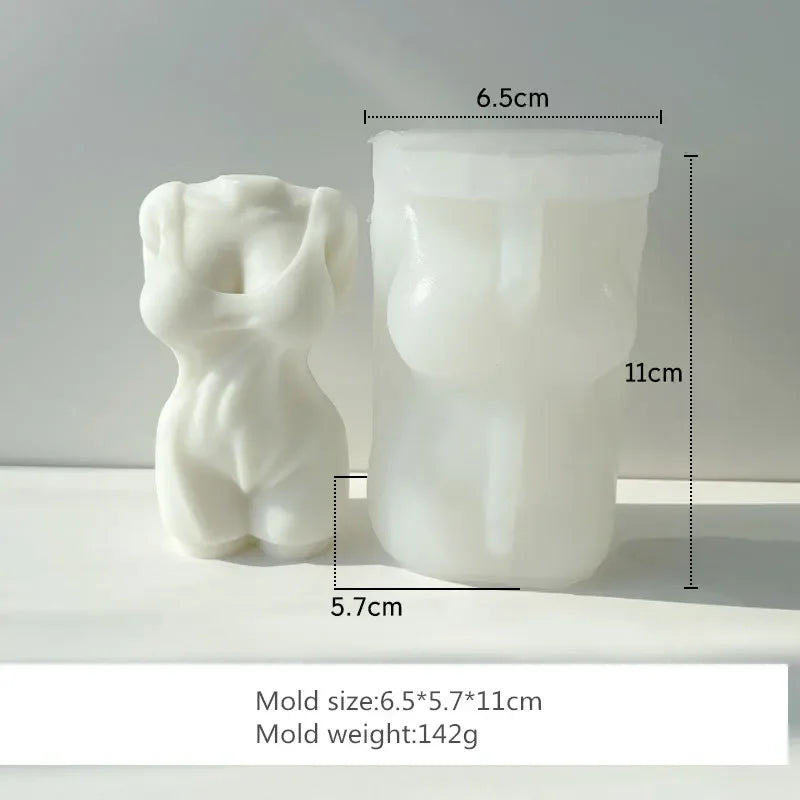 Adonis Sculpture Torso Mold Human Candle Mold DIY Body Abdominal Muscle Man's Statue Plaster Sculpture Male Silicone Mold