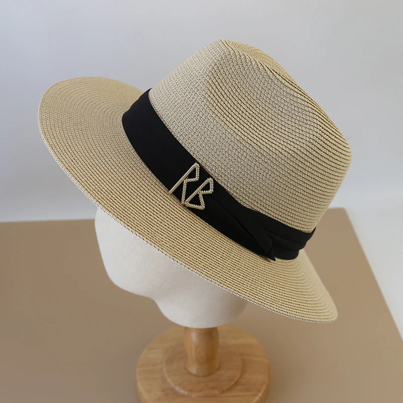 XL Big Size Sun Hat for Men Big Head Beach Panama Hat Man Wide Brim Straw Hat Designer Classic Fedora