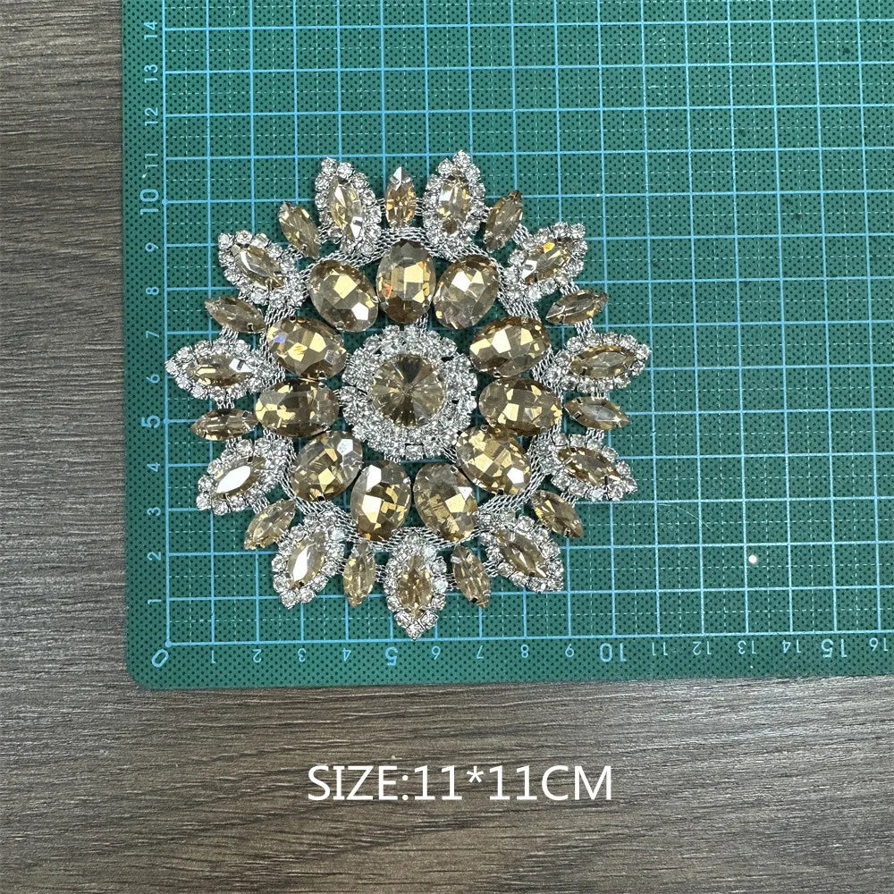 1PCS rhinestone round crystal jewelry wedding appliques for dresses | Kimlud Budget Friendly Dress