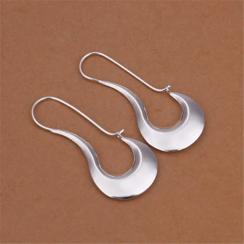 Fine 925 Sterling Silver Drop Earrings Charm for Women Jewelry Fashion Wedding Engagement Party HOOP Nice Gift | Kimlud...