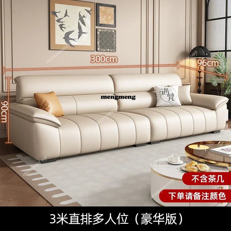 Genuine Leather Fancy Sofas Living Room Unique Lounge Floor Couches Puffs Italian Modern Divani Da Soggiorno Hotel Furniture - Kimlud