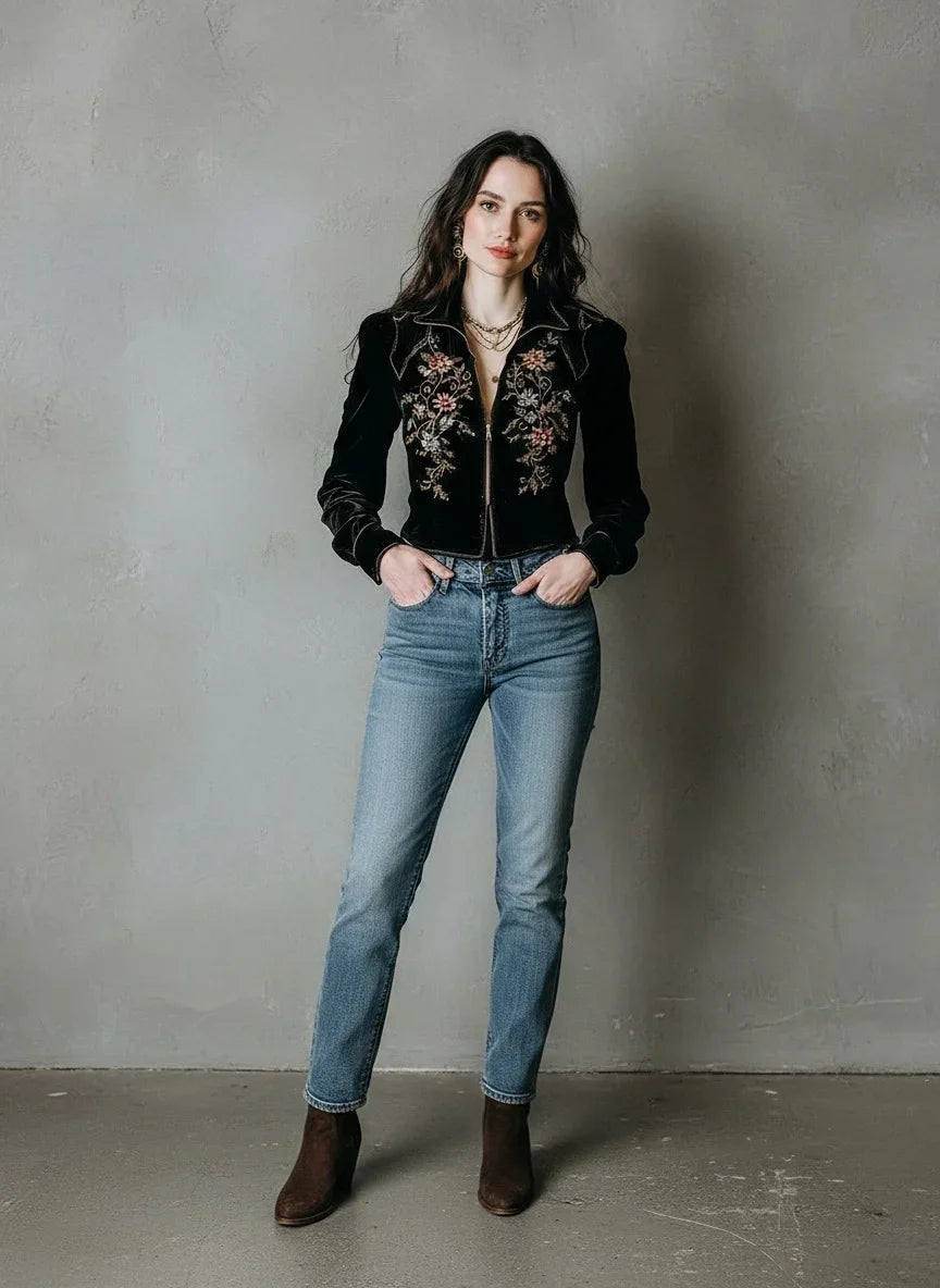 Women's Jacket Coat Autumn Zipper-fly Lapel Collar Floral Printed Short Coat Vintage Chic Woman Casual Outerwear Coat Tops