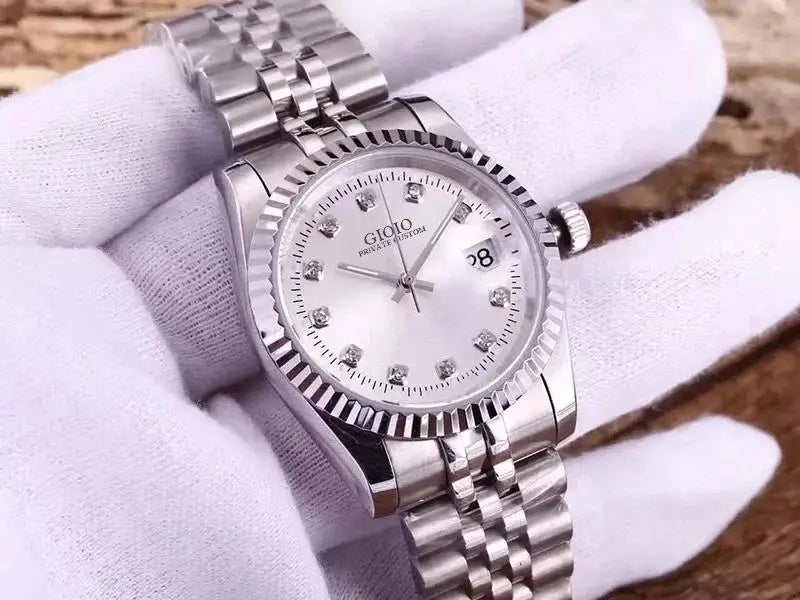 Luxury New Men Watch Automatic Mechanical Watches Stainless Steel Bracelet Silver Gold Black Diamonds Dial for Datejusts Style - Kimlud