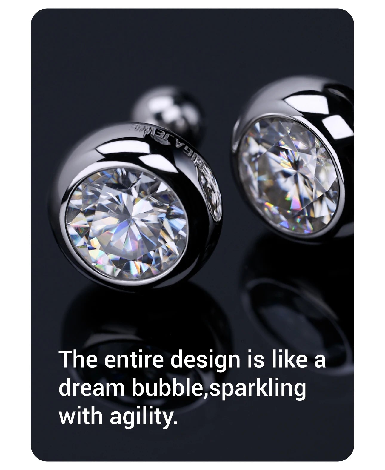 GIGAJEWE Bubble Earrings Moissanite White D Color VVS1 S925 Silver 18K Gold Plated Diamond Test Passed Jewelry Woman Wife Gift